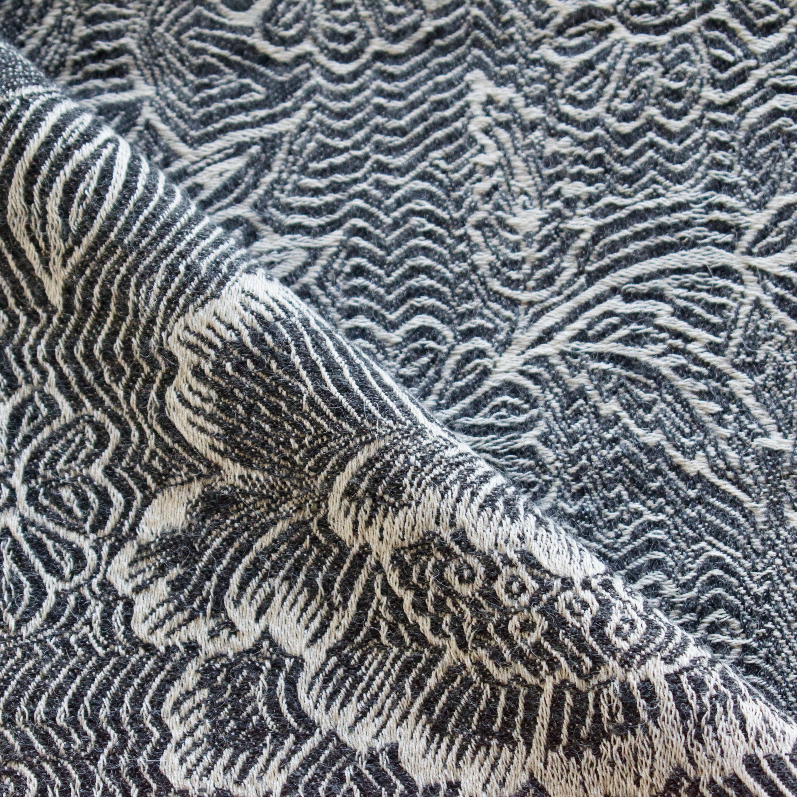 English Heirloom Baby Alpaca Fringed Throw, Charcoal - The Oriole Mill